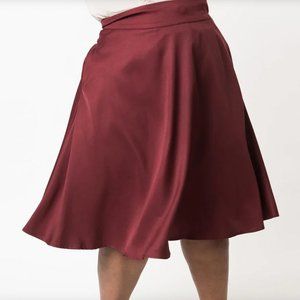 Unique Vintage Dark Rose Tea Skirt